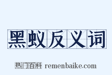 黑蚁反义词是什么意思的图片